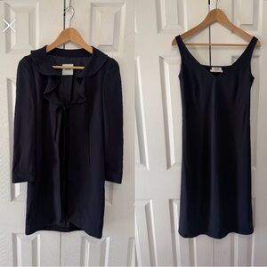Vintage Moschino Cheap and Chic navy Dress with Matching Coat Size 10